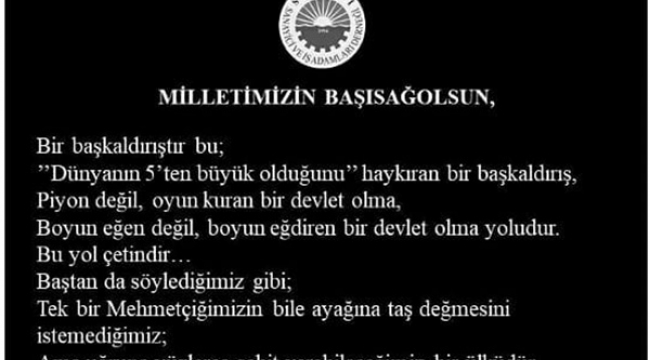 Silivri SİAD: "Silahlı Kuvvetlerimize ve Necip Milletimize Başsağlığı Diliyoruz"