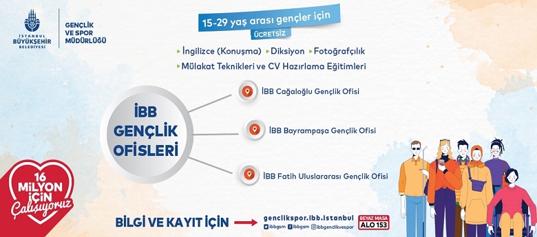 İBB Gençlik Ofislerinde Yeni Dönem Eğitimleri Başlıyor