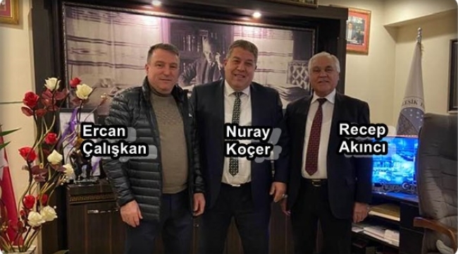 Çalışkan ve Akıncı'dan, Koçer'le dayanışma fotoğrafı