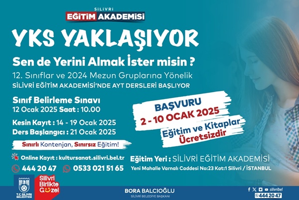 Silivri Belediyesi Eğitim Akademisi'nde Ücretsiz AYT Dersleri Başlıyor!