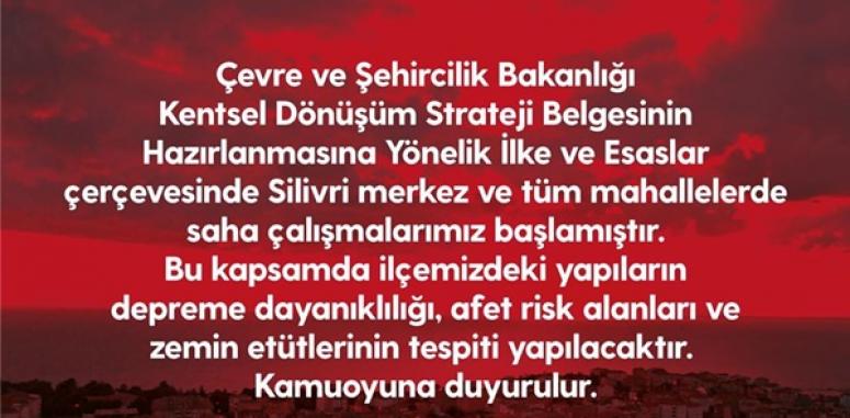 Silivri Belediyesi'nden Risk Yapı Analizi Atağı